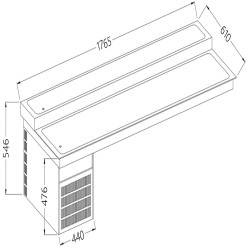 Élément top réfrigéré 2 niveaux 5x GN 1/1