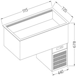 Elément cuve réfrigérée ventilée 3x GN 1/1 - 0° +4°