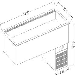 Elément cuve réfrigérée ventilée 4x GN 1/1 - 0° +4°