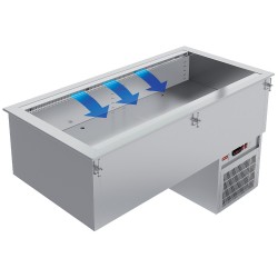 Cuve réfrigérée positive encastrable ventilé 4 x GN 1/1