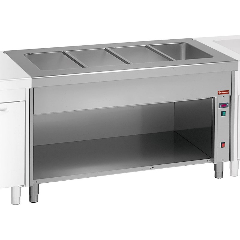 Élément bain marie sur meuble ouvert 6 x GN 1/1 éléments bain-marie 2250x800xh900 Élément bain marie sur meuble ouvert 6 x GN 1/1 éléments bain-marie 2250x800xh900