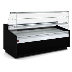 Comptoir réfrigérée positif vitrine ventilé vitre pâtisserie avec réserve noir