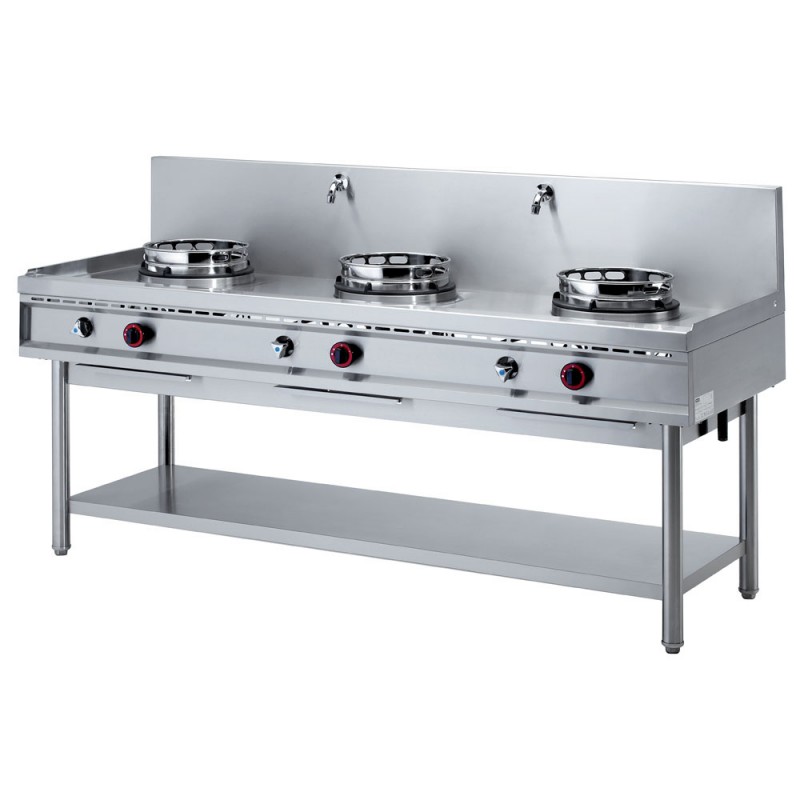 Fourneau wok gaz 3 feux - 3 x 15 kW Fourneau wok gaz 3 feux - 3 x 15 kW