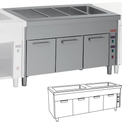 Élément bain-marie armoire chauffant 2 x 3 GN 1/1 éléments bain-marie 2250x800xh900