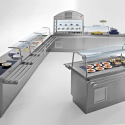Élément bain-marie armoire chauffant 2 x 3 GN 1/1 éléments bain-marie 2250x800xh900