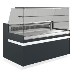 Comptoir presentation réfrigéré positif vitre droite haute ventilé noir 2138 mm de largeur