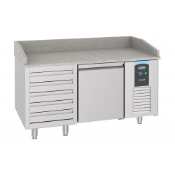 TABLE PRÉP POUR PIZZA 1 PORTE 5 TIROIRS - 1550x800x1080 mm