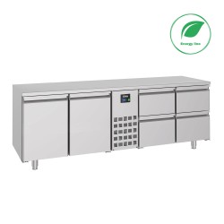700 TABLE RÉFRIGÉRÉE 2 PORTES ET 4 TIROIRS MONOBLOCK ENERGY LINE - 2270x700x850 mm