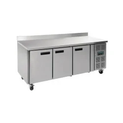 Table réfrigérée Inox/Aluminium avec dosseret - 3 portes - AFI