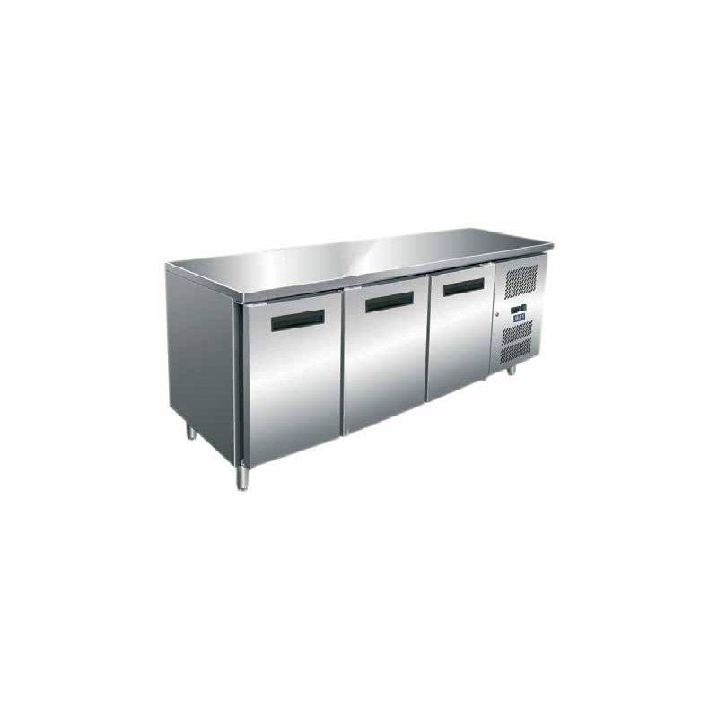 Table réfrigérée Inox/Aluminium sans dosseret - 3 portes - AFI
