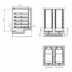 RAFRAÎCHISSEURS À VIN 100L DUAL ZONE - 595x570x820 mm