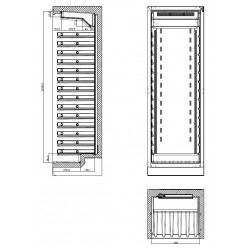 RAFRAÎCHISSEURS À VIN 325L SINGLE ZONE - 595x570x1780 mm