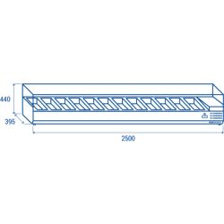 Vitrine horizontale réfrigérée GN1/3 inox couvercle verre trempé 78L