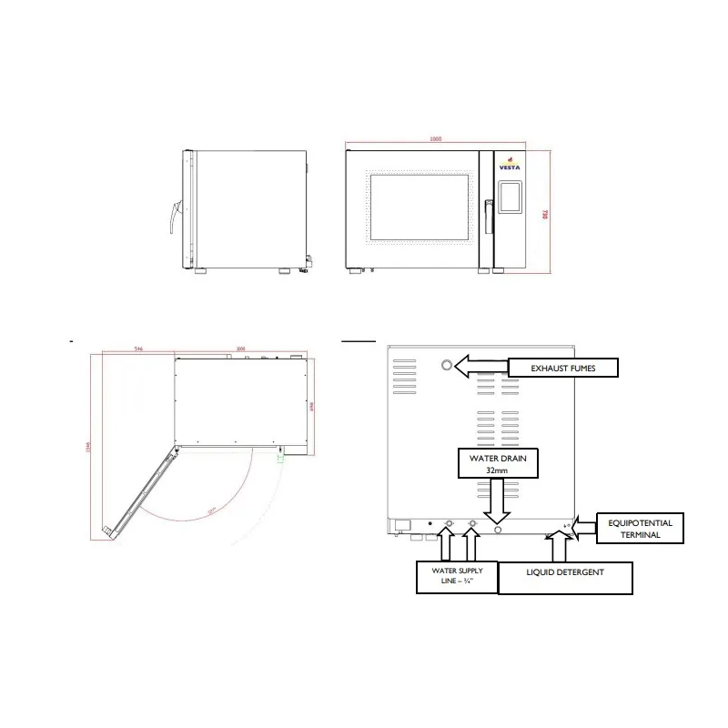 Four Combi Four combi à vapeur et écran tactile GN 1/1 - 7 niveaux