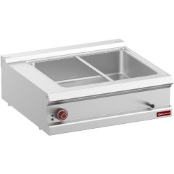 Bain-marie électrique GN 2/1 en acier inox AISI 304 avec chauffage électrique et thermostat ajustable