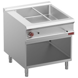 Bain-Marie électrique en acier inox AISI 304 avec armoire ouverte et chauffage électrique