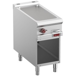 Plaque de cuisson électrique avec armoire ouverte en acier inox AISI 304
