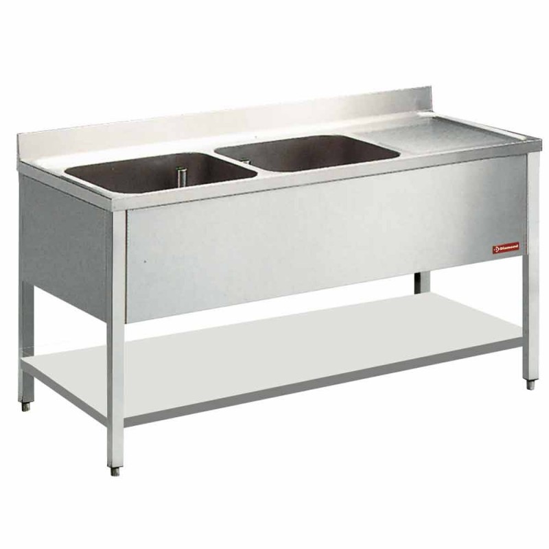 Évier Double avec Égouttoir - Dimensions 1800x700x880/900(+100) mm Évier Double avec Égouttoir - Dimensions 1800x700x880/900(+100) mm