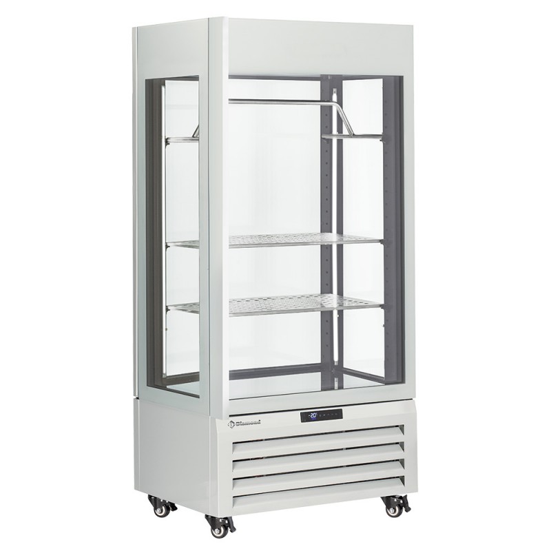 Vitrine réfrigérée 600 L pour viandes avec étagères et barre à viande - Blanc