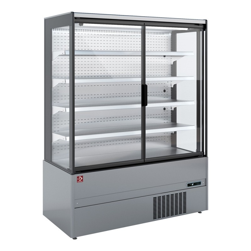 Meuble Mural Réfrigéré en Inox avec Portes Battantes et Éclairage LED pour Libre-Service Meuble Mural Réfrigéré en Inox avec Portes Battantes et Éclairage LED pour Libre-Service