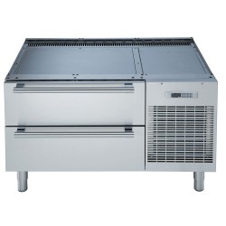 Réfrigérateur/Congélateur 2 Tiroirs en Acier Inoxydable avec Glissières Télescopiques - 1200x900x630 mm