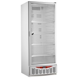 Réfrigérateur : Réfrigérateur à porte vitrée ventilée de 525L avec des caractéristiques écologiques