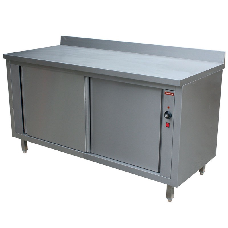 Armoire chauffante murale en acier inox avec portes coulissantes et régulation thermostatique