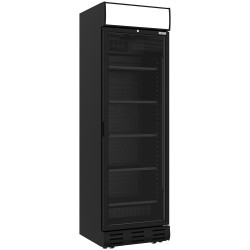Vitrine Réfrigérée Positive 382L Noire avec Éclairage LED et Double Vitrage