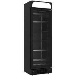 Vitrine Réfrigérée Négative Noire 374L avec Éclairage LED et Serrure à Clés