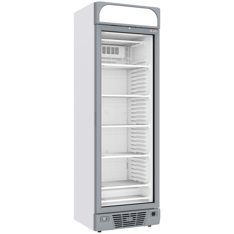 Vitrine Réfrigérée Négative 374L - Blanche avec Éclairage LED et Serrure à Clés