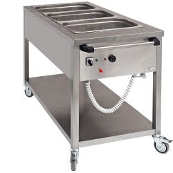Bain-marie mobile GN 3/1 avec construction en acier inoxydable et contrôle thermostatique
