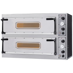 Four à Pizzas Électrique 2x2 avec Chambre en Acier Inoxydable et Pierre Réfractaire