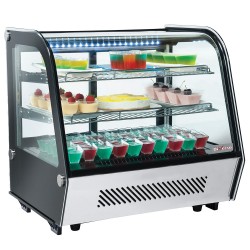 Vitrine Réfrigérée de Table, 3 Niveaux, Vitre Bombée - 695x570x685 mm