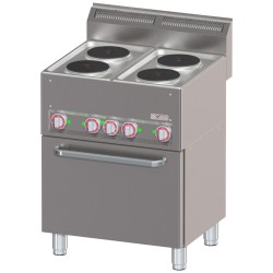 Fourneau électrique avec four à convection GN1/1 et plaques en fonte