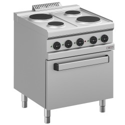 Fourneau électrique 4 plaques avec four GN 2/1 -