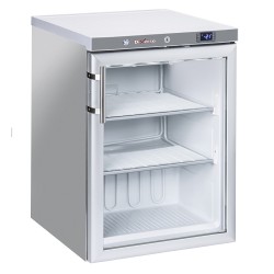 Congélateur statique 200L en acier inoxydable avec porte vitrée