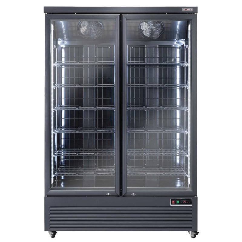 Congélateur Vitrine Vertical Noir, 1084 Litres - Dimensions : 1340x760x2040 mm Congélateur Vitrine Vertical Noir, 1084 Litres - Dimensions : 1340x760x2040 mm
