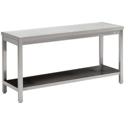 Table de travail ECO en acier inoxydable avec tablette inférieure renforcée - 1400x700x900 mm
