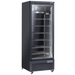 Vitrine Frigo Verticale Noire, 1 Porte, 615 Litres -