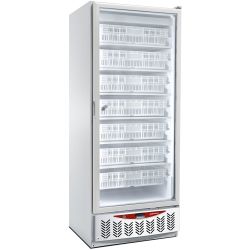 Congélateur Statique 525L avec Porte Vitrée et Finition Blanche