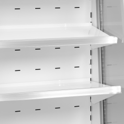Vitrine réfrigérée ouverte basse en noir +5 à +8°C - 915 x 640 x 1540 mm - 289 / 242 L