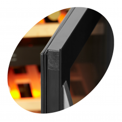 Cave à vin noire avec porte vitrée pour une présentation haut de gamme +5 à +18°C - 595 x 570 x 820 mm - 155 / 141 L