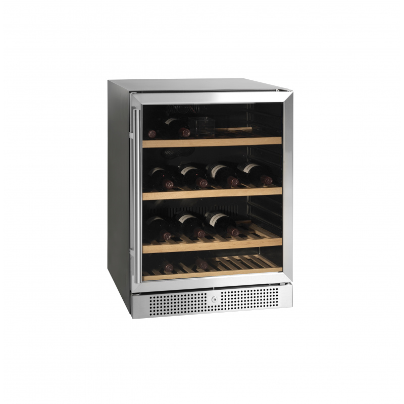 Cave à vin inox +5 à +18°C - 595 x 570 x 820 mm - 155 / 141 L