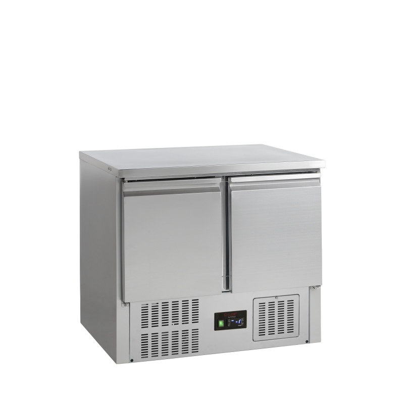 Comptoir Saladette Gastro pour Cuisines Professionnelles: Température +2 à +10°C, Dimensions 900x700x877 mm, Capacité 260/225 L
