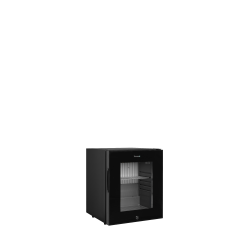 Réfrigérateur Mini-Bar Noir avec Porte Vitrée Sans Cadre, Température +5 à +12°C, Dimensions 402x432x500 mm, Capacité 29/26 L