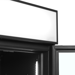 Vitrine Réfrigérée Noire 2 Portes avec Caisson, Température +2 à +10°C, Dimensions 1200x790x2000 mm, Capacité 1082/645 L