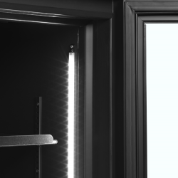 Vitrine Réfrigérée Noire 2 Portes avec Caisson, Température +2 à +10°C, Dimensions 1200x790x2000 mm, Capacité 1082/645 L