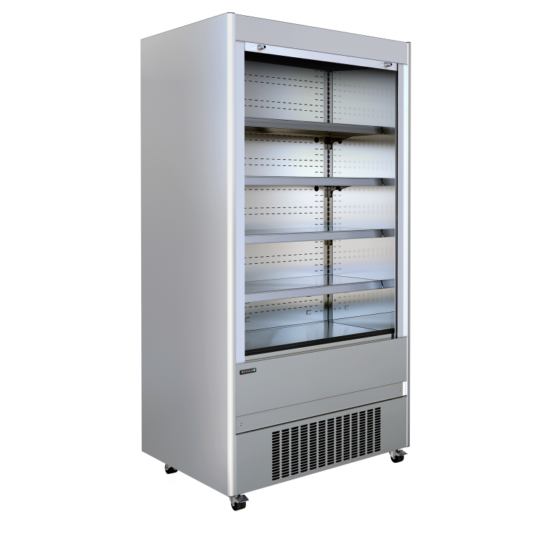 Vitrine Multiniveaux avec Volet Manuel, Température -1 à +5°C, Dimensions 1312x740x1994 mm, Capacité 680/580 L