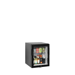 Minibar à Porte Vitrée: Présentation Produits, Température +5 à +14°C, 402x425x505 mm, Capacité 27/24 L