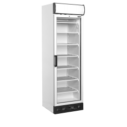 Vitrine Froid Négatif: Porte Vitrée Chauffée, Caisson Lumineux, -24 à -14°C, 595x640x1980 mm, 300/270 L